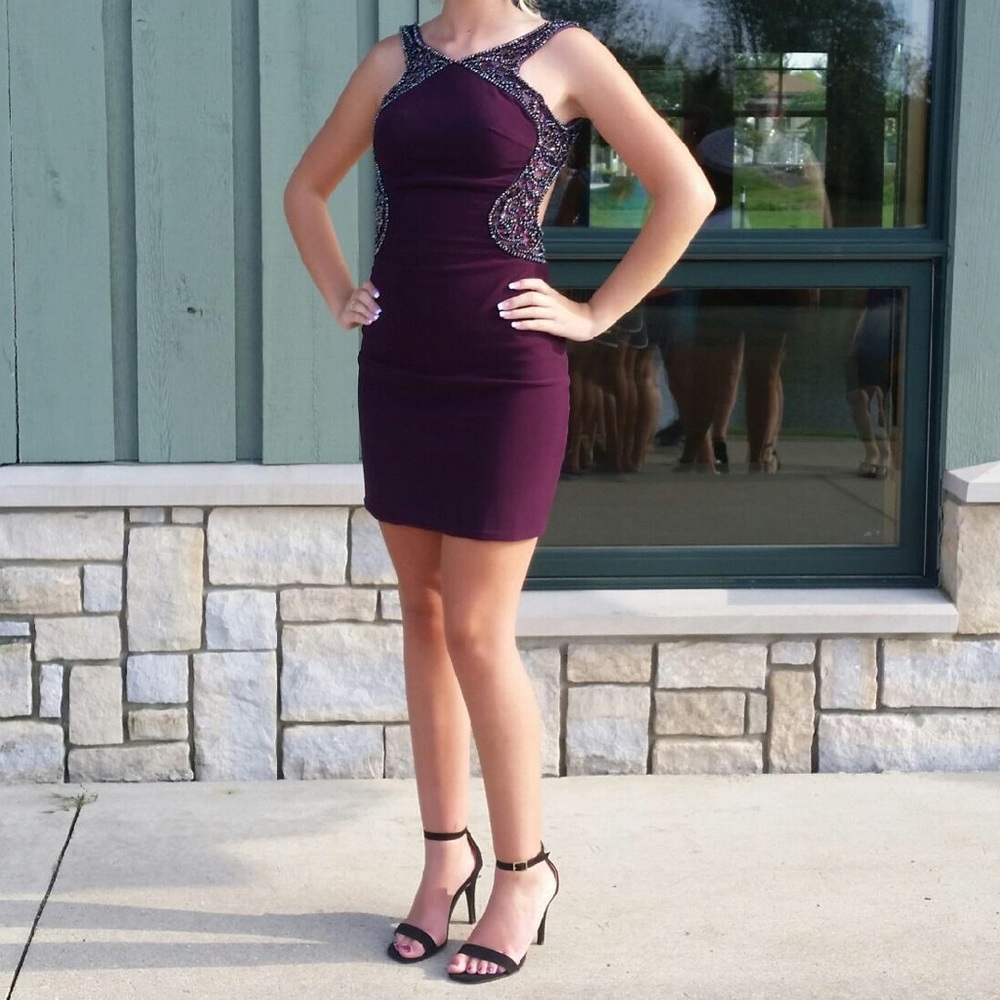 Purple homecoming dress by Jovani